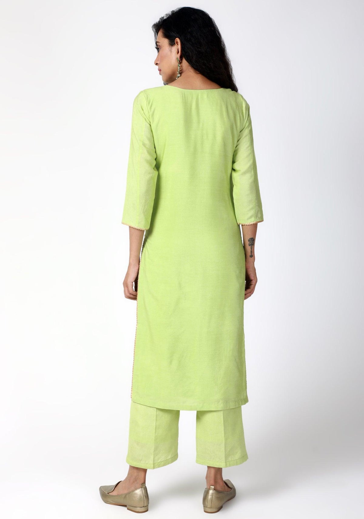trueBrowns Green Gota Kurta-Pant-Dupatta | Grocsy