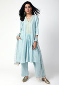 trueBrowns Blue Gota Kurta-Pant-Dupatta | Grocsy