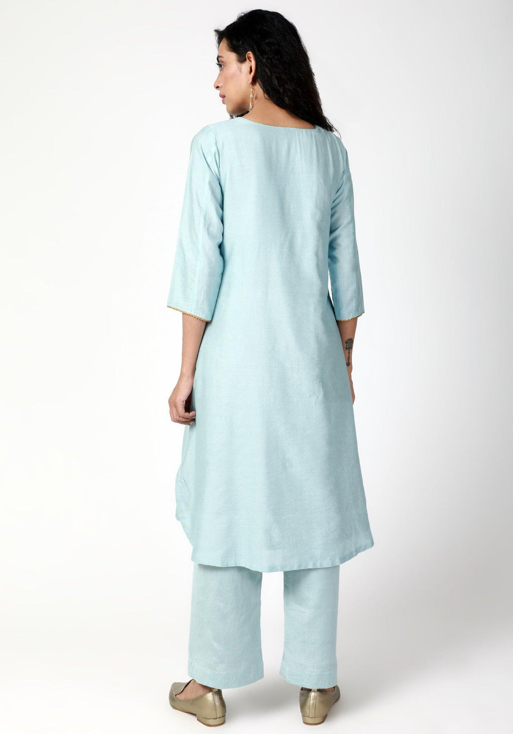 trueBrowns Blue Gota Kurta-Pant-Dupatta | Grocsy