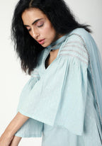 trueBrowns Blue Silver Laced Kurta-Pant-Dupatta | Grocsy