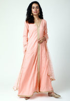 trueBrowns Peach Lace Kurta-Pant-Dupatta | Grocsy