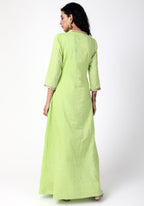 trueBrowns Green Lace Kurta-Pant-Dupatta | Grocsy