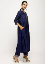 trueBrowns Blue Laced Kurta- Foil Pant | Grocsy