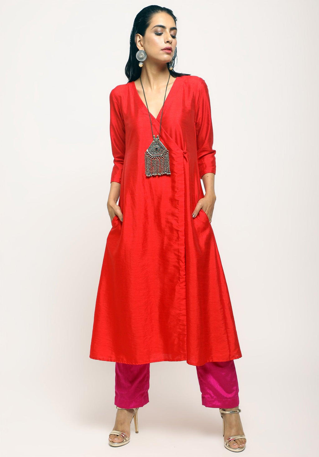 trueBrowns Orange Angrakha Set | Grocsy