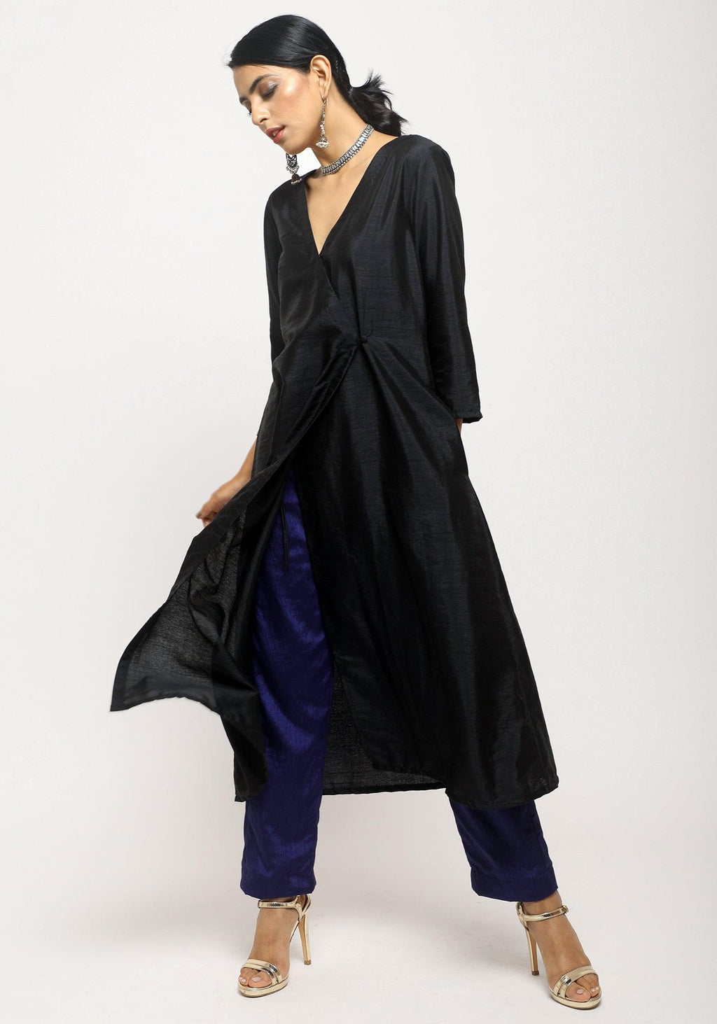 trueBrowns Black Angrakha Set | Grocsy