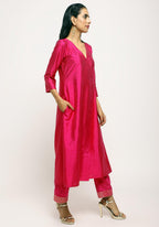 trueBrowns Pink Angrakha Foil Pant | Grocsy
