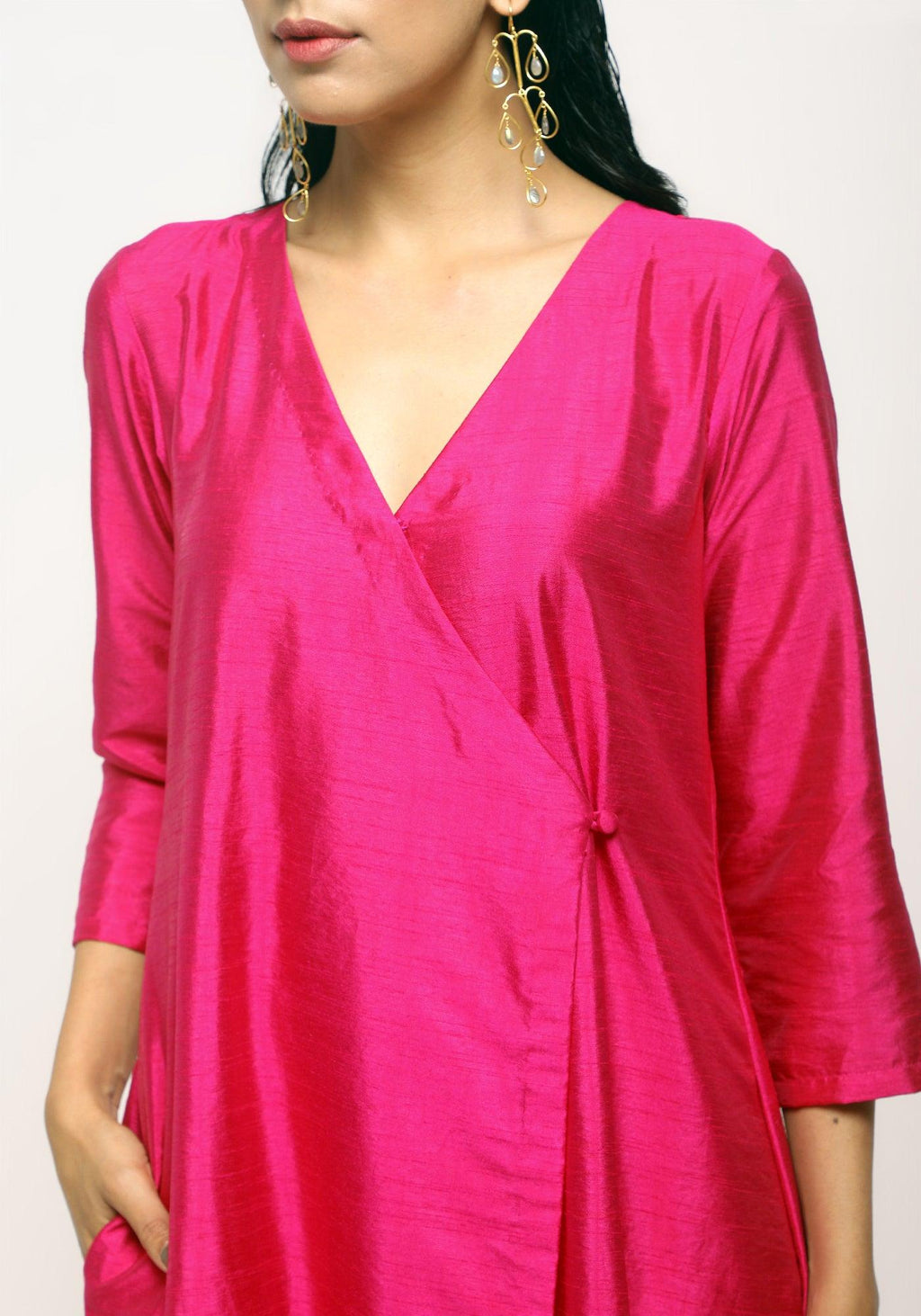 trueBrowns Pink Angrakha Foil Pant | Grocsy
