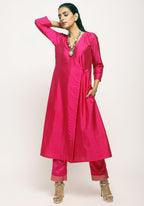 trueBrowns Pink Angrakha Foil Pant | Grocsy
