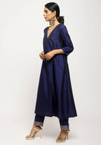 trueBrowns Blue Angrakha Foil Pant | Grocsy