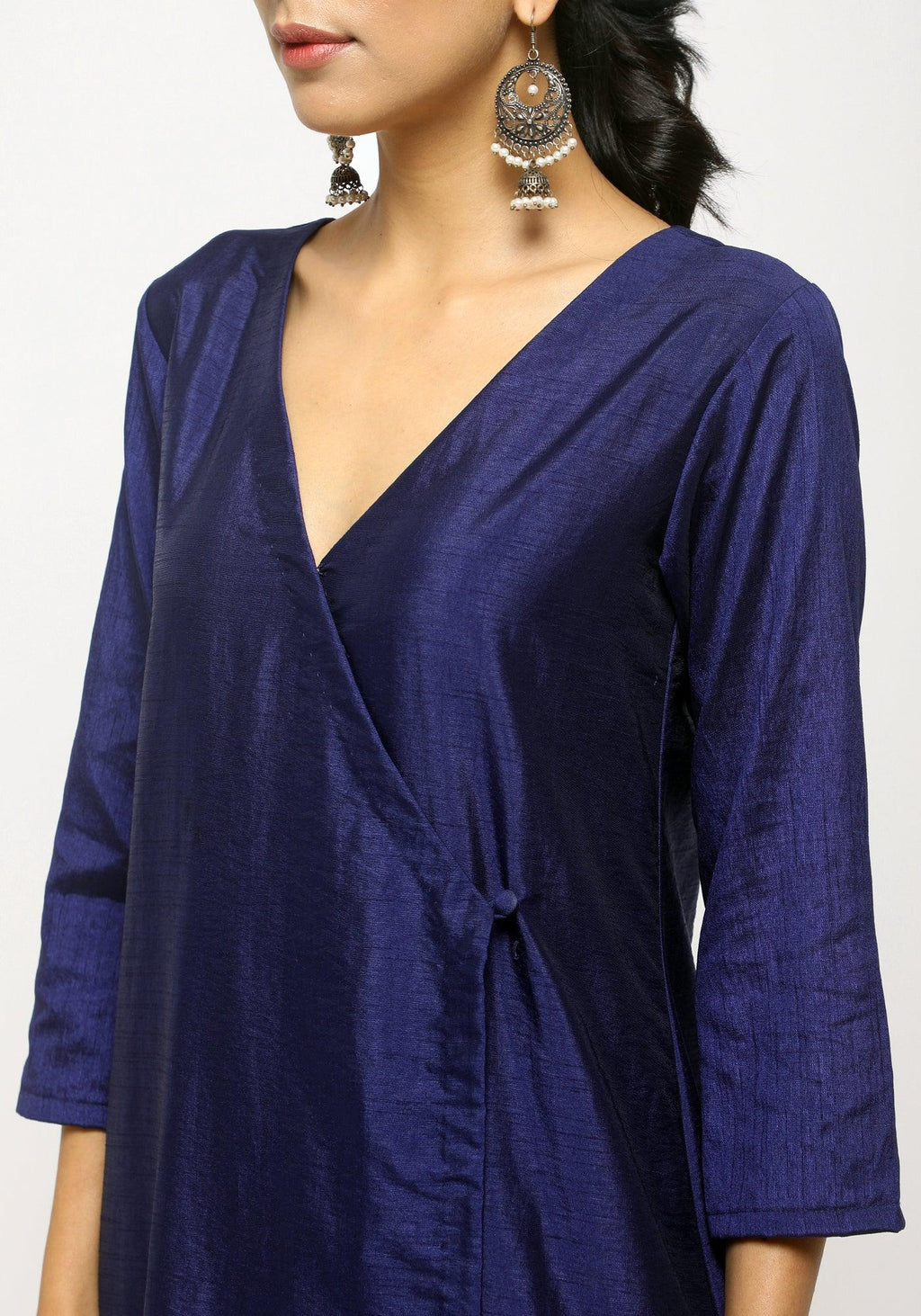 trueBrowns Blue Angrakha Foil Pant | Grocsy