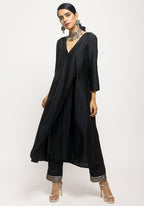 trueBrowns Black Angrakha Foil Pant | Grocsy