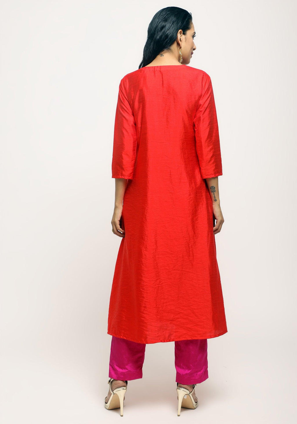 trueBrowns Orange Foil Angrakha Set | Grocsy