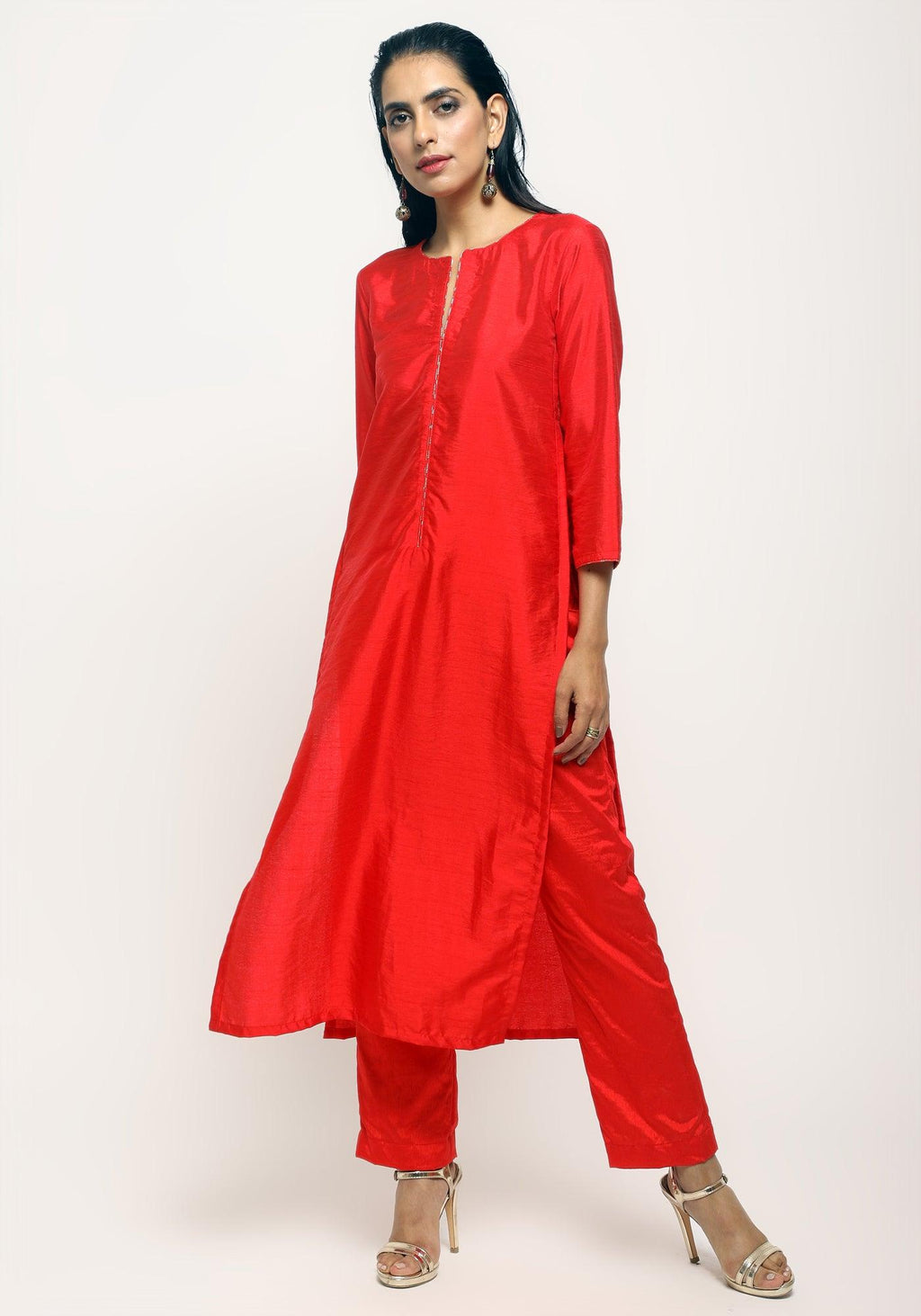 trueBrowns Orange Foil High Slit Set | Grocsy