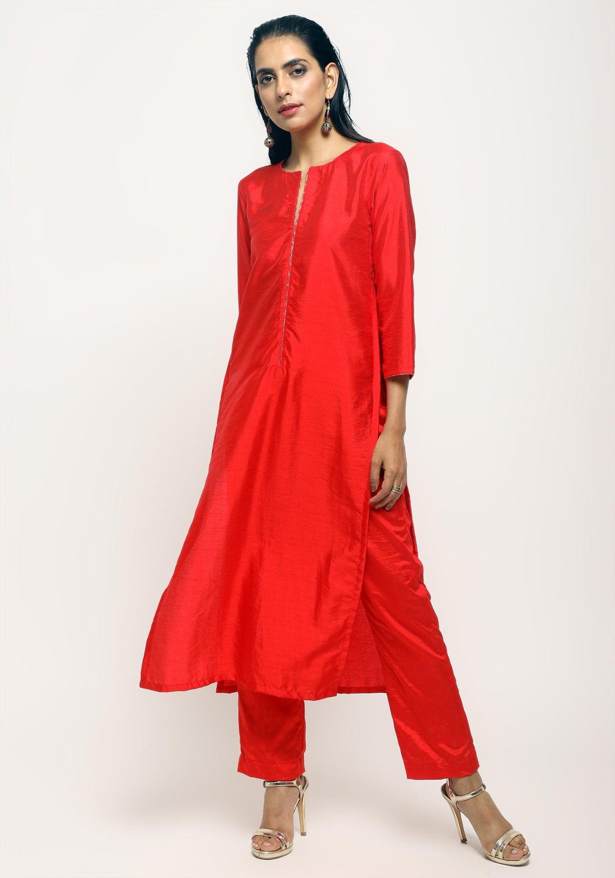 trueBrowns Orange Foil High Slit Set | Grocsy