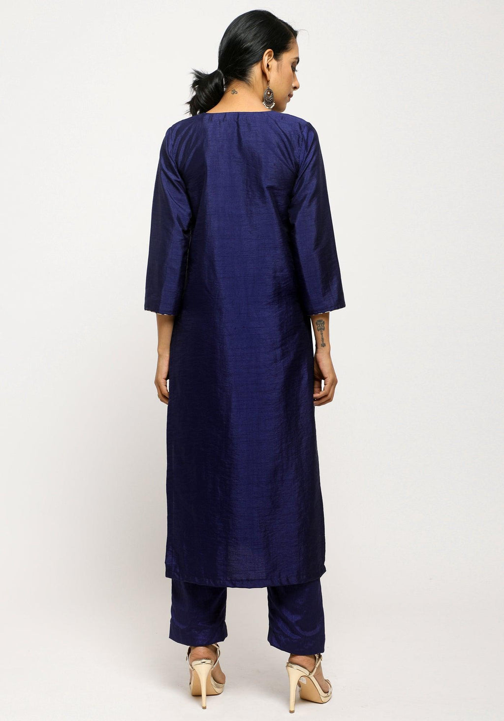 trueBrowns Blue Foil High Slit Set | Grocsy
