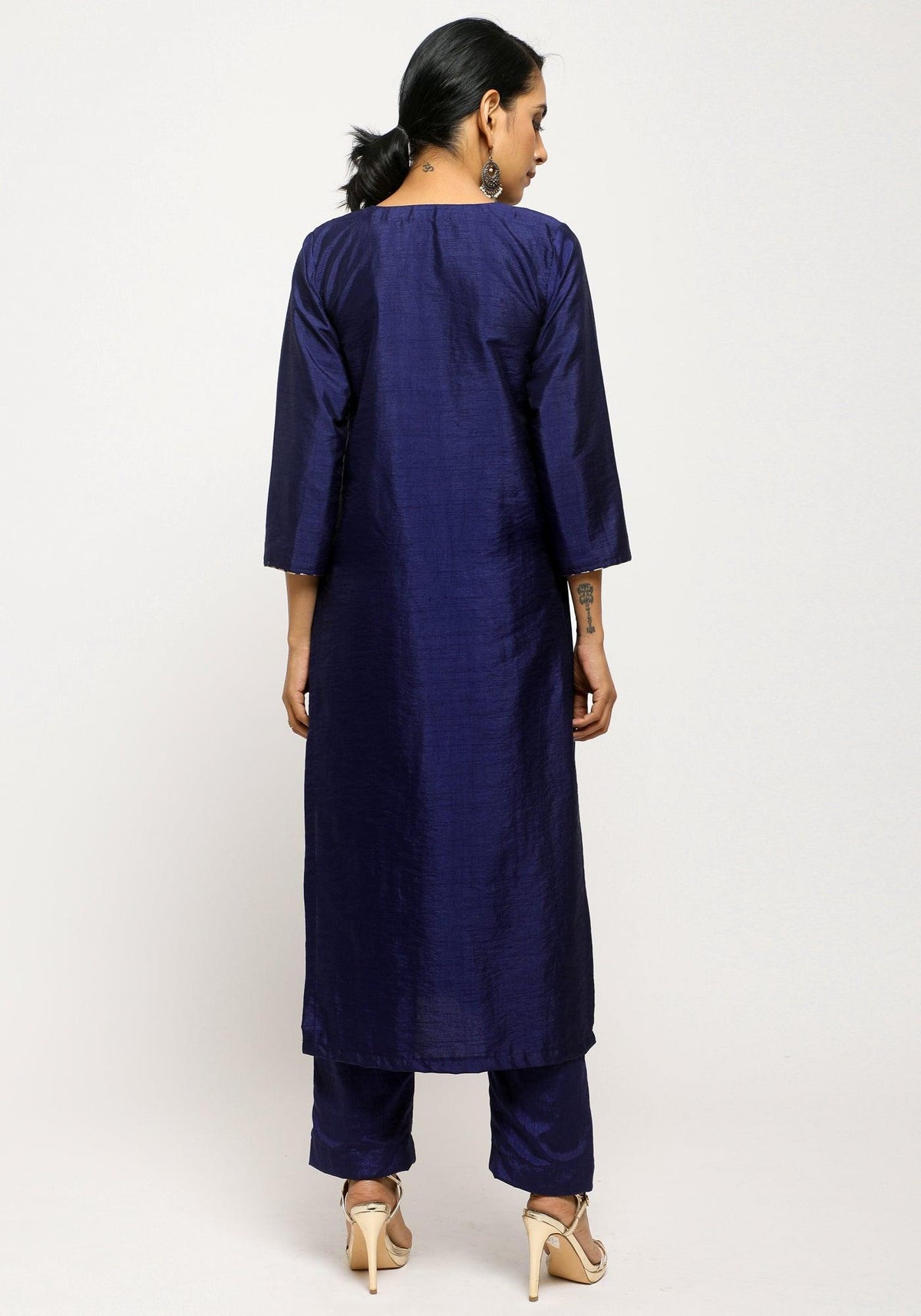 trueBrowns Blue Foil High Slit Set | Grocsy