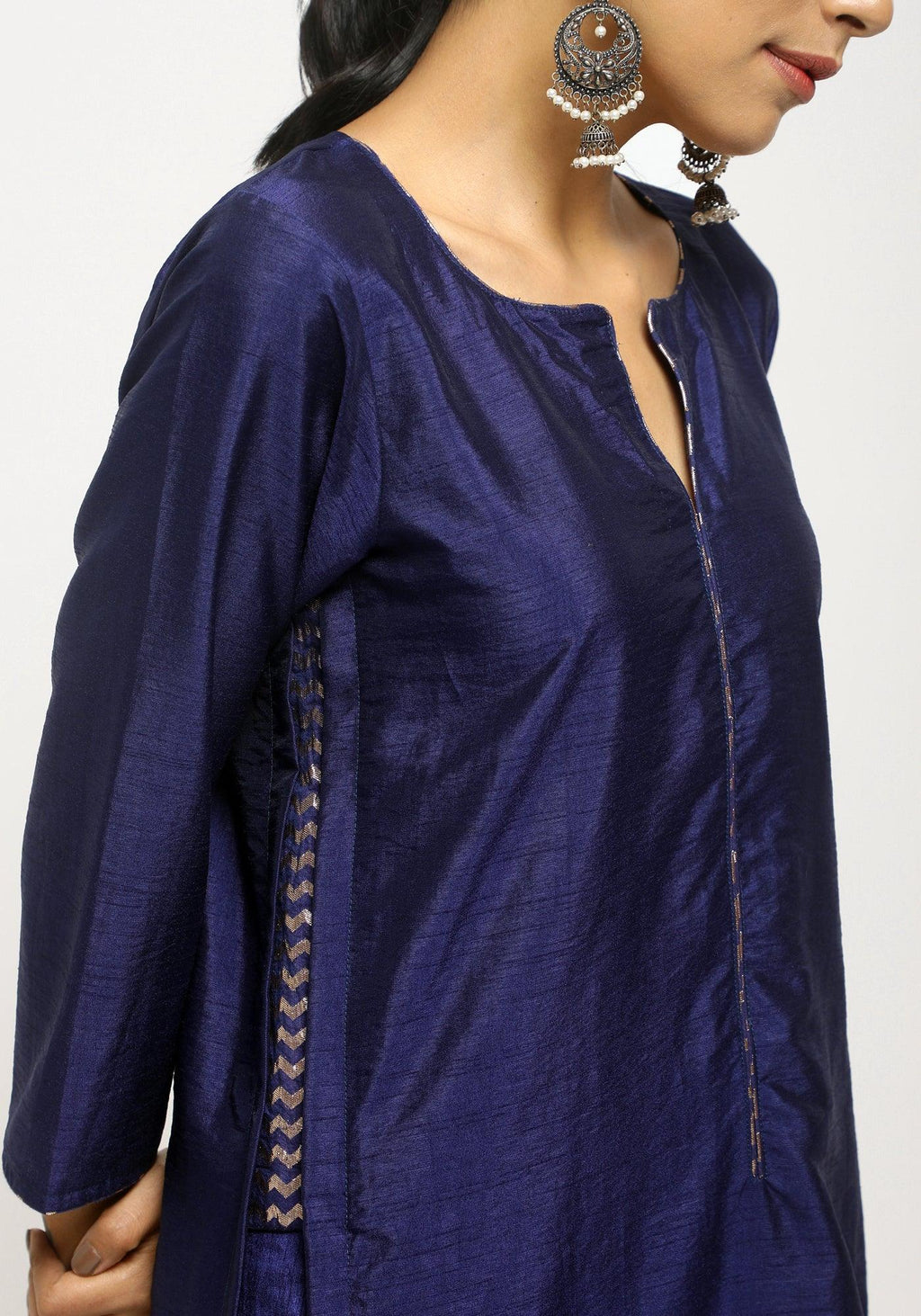 trueBrowns Blue Foil High Slit Set | Grocsy