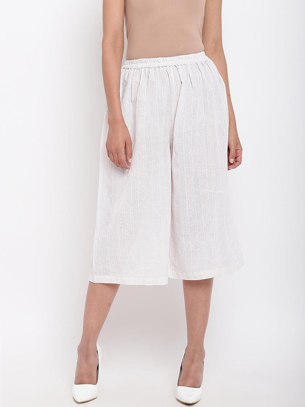 trueBrowns White Cotton Pant | Grocsy