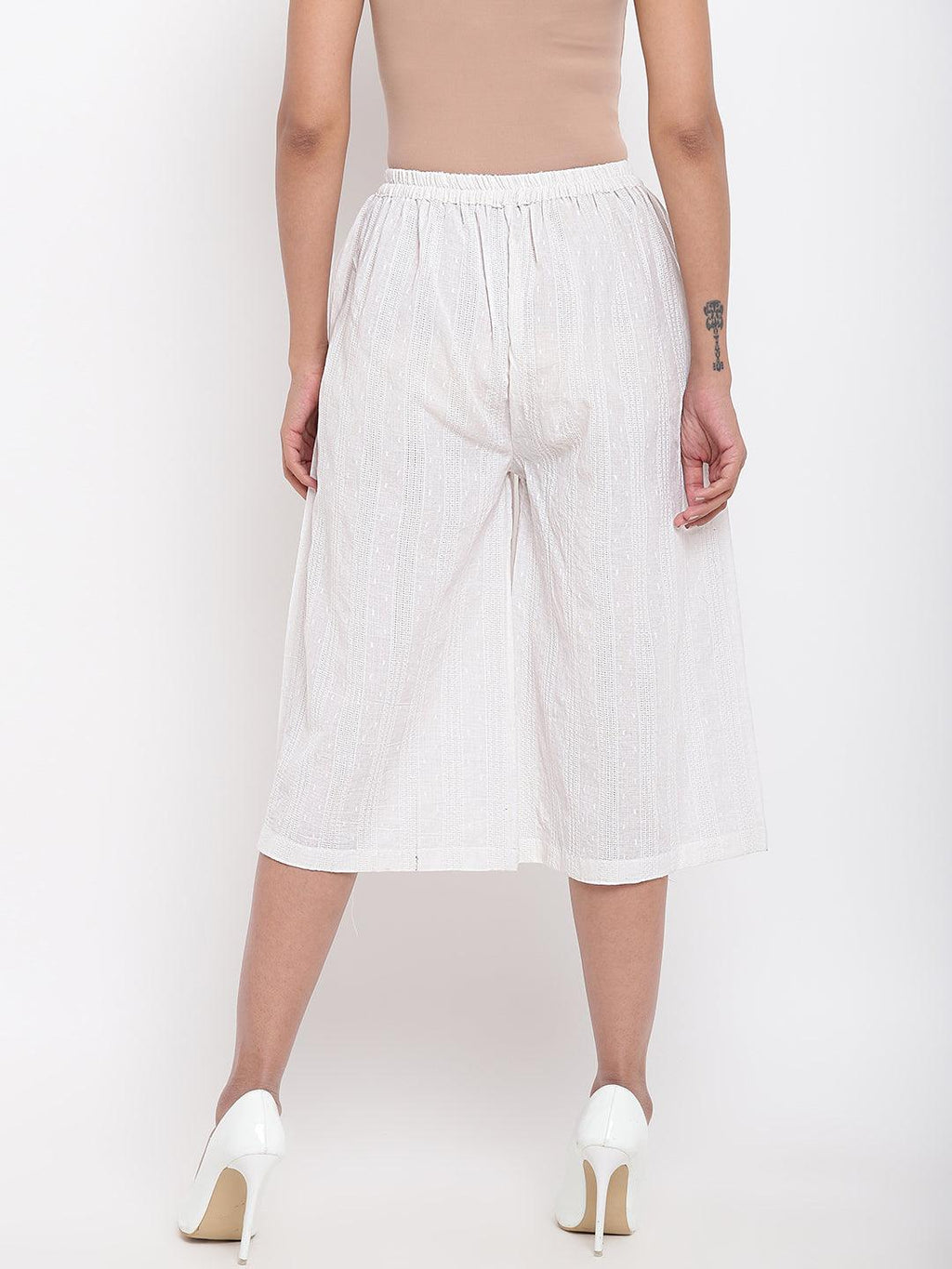 trueBrowns White Cotton Pant | Grocsy