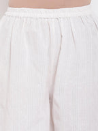 trueBrowns White Cotton Pant | Grocsy