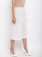 trueBrowns White Cotton Pant | Grocsy