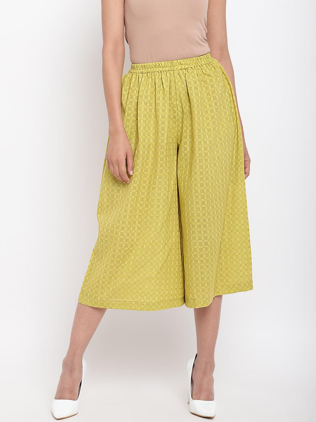 trueBrowns Green Cotton Pant | Grocsy