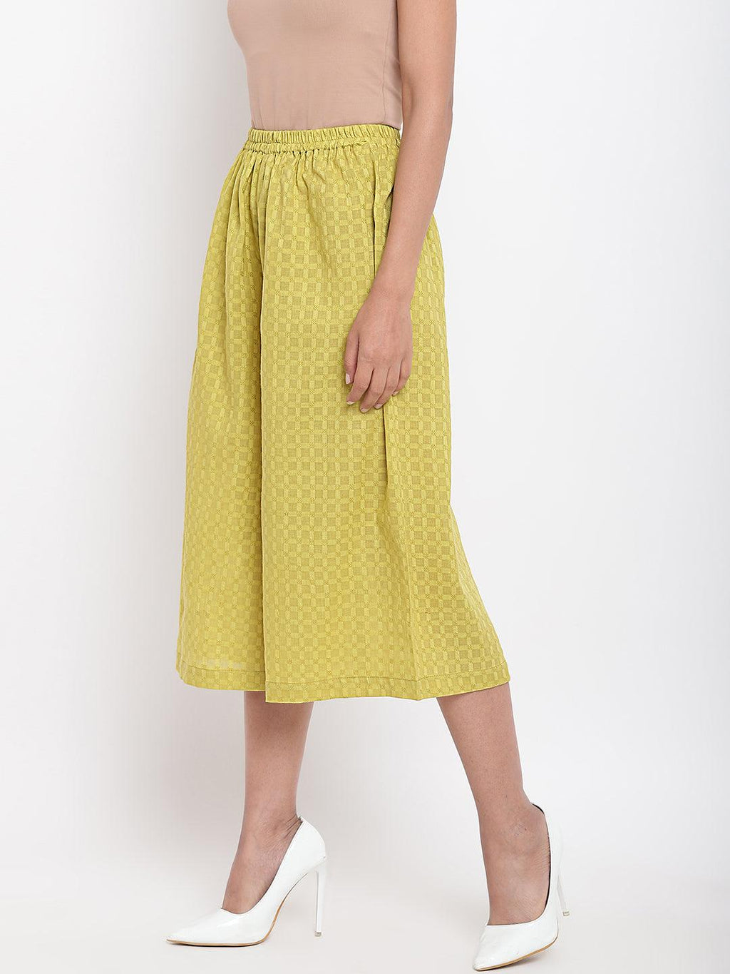 trueBrowns Green Cotton Pant | Grocsy