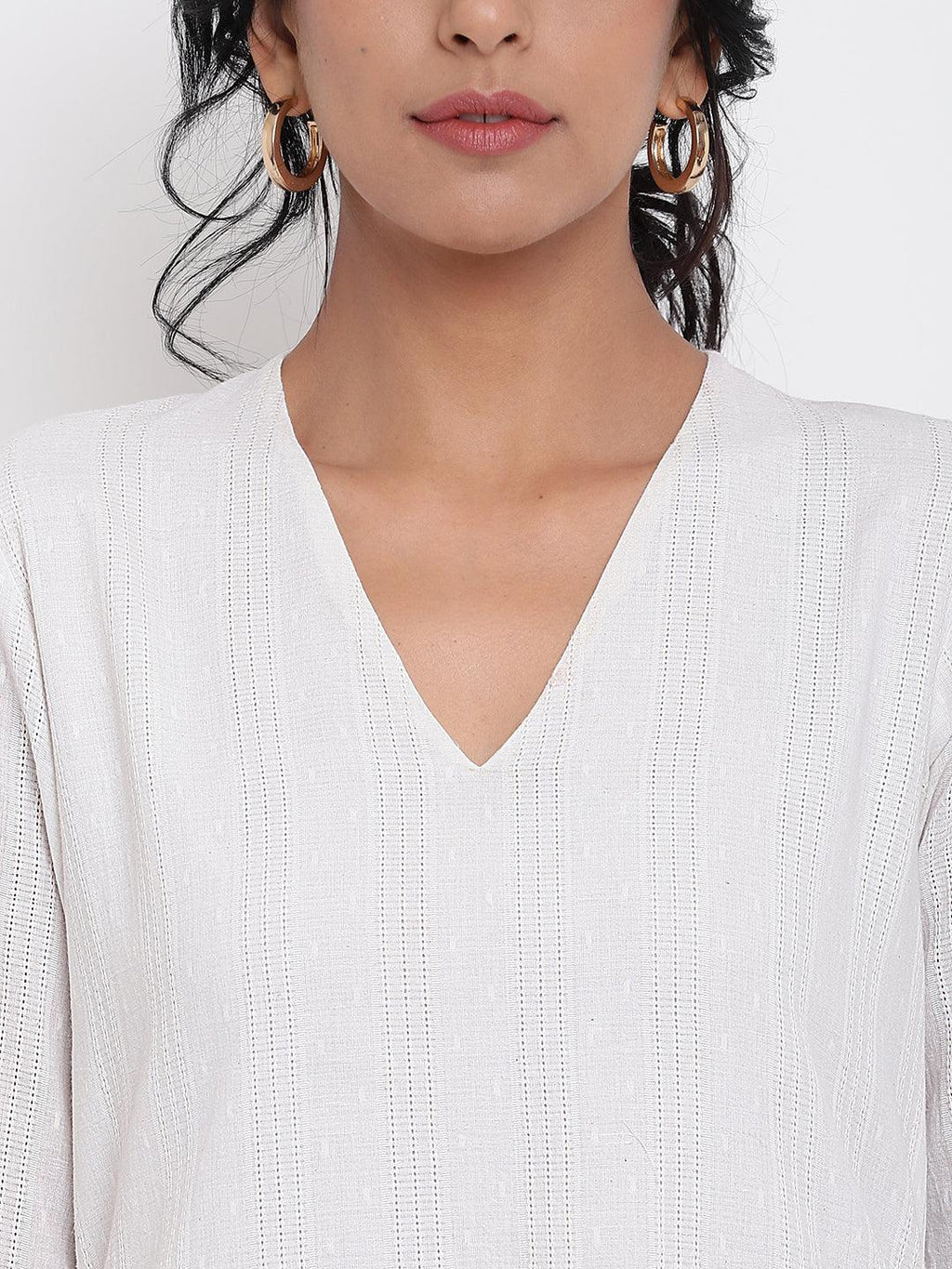 trueBrowns White Dobby Kurta Set | Grocsy