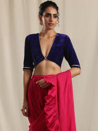 trueBrowns Blue Velvet Gota Blouse | Grocsy
