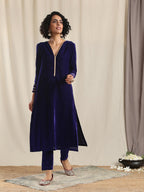 trueBrowns Blue Velvet Pant | Grocsy