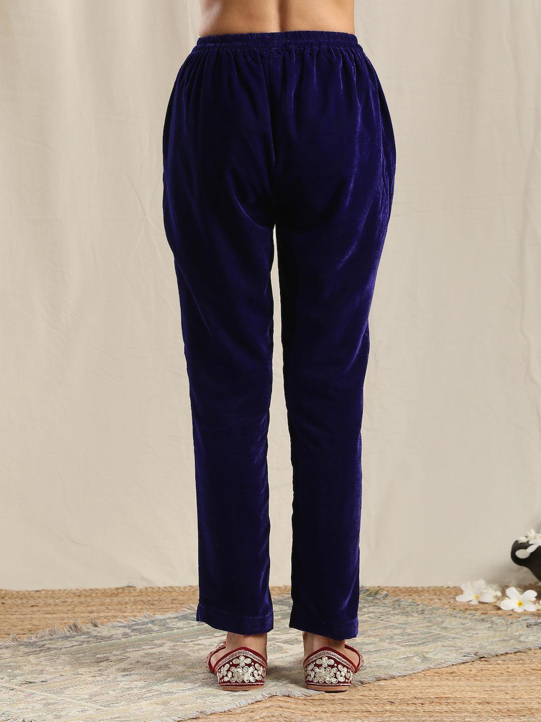trueBrowns Blue Velvet Pant | Grocsy