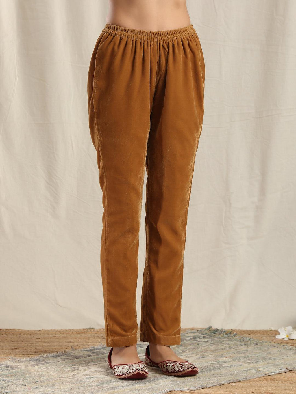 trueBrowns Brown Velvet Pant | Grocsy