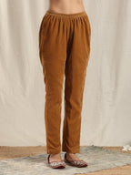 trueBrowns Brown Velvet Pant | Grocsy