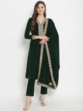 trueBrowns Green Velvet Shawl | Grocsy