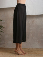 trueBrowns Crinkle Palazzo - Black | Grocsy