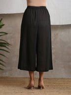 trueBrowns Crinkle Palazzo - Black | Grocsy