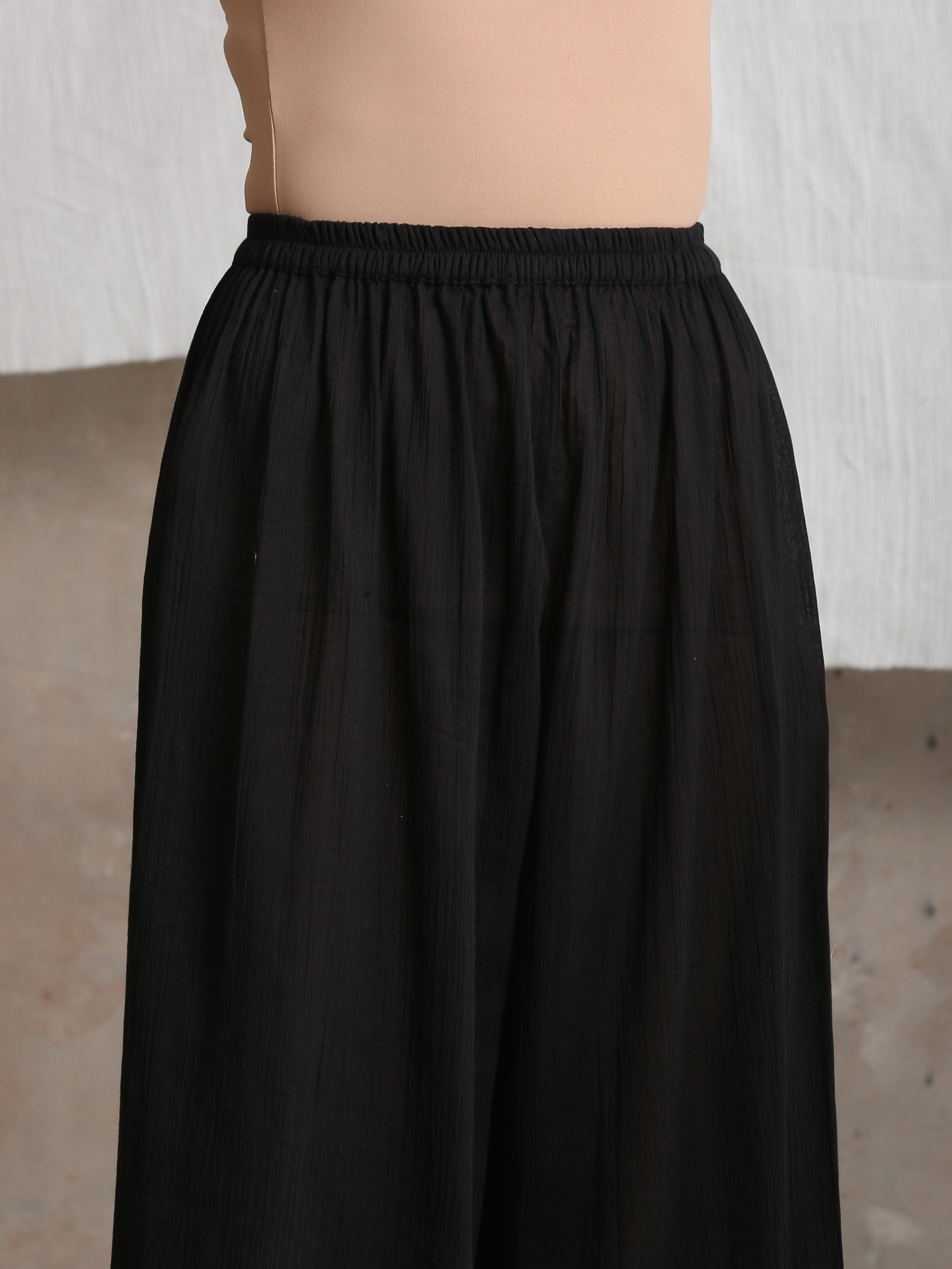 trueBrowns Crinkle Palazzo - Black | Grocsy