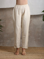 trueBrowns Beige Pure Cotton Pant | Grocsy
