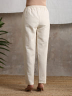 trueBrowns Beige Pure Cotton Pant | Grocsy