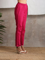trueBrowns Pink Crinkled Pant | Grocsy