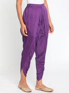 trueBrowns Silk Purple Dhoti Pant | Grocsy