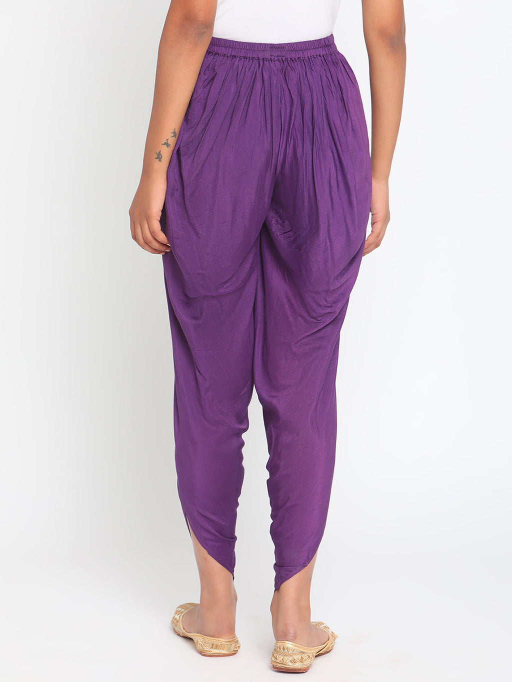 trueBrowns Silk Purple Dhoti Pant | Grocsy