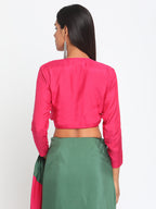 trueBrowns Silk Pink Tie Up Blouse | Grocsy