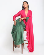 trueBrowns Silk Pink Tie Up Blouse | Grocsy