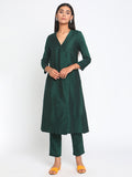 trueBrowns Green Silk Angrakha Set | Grocsy