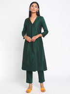 trueBrowns Green Silk Angrakha Set | Grocsy
