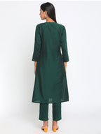trueBrowns Green Silk Angrakha Set | Grocsy