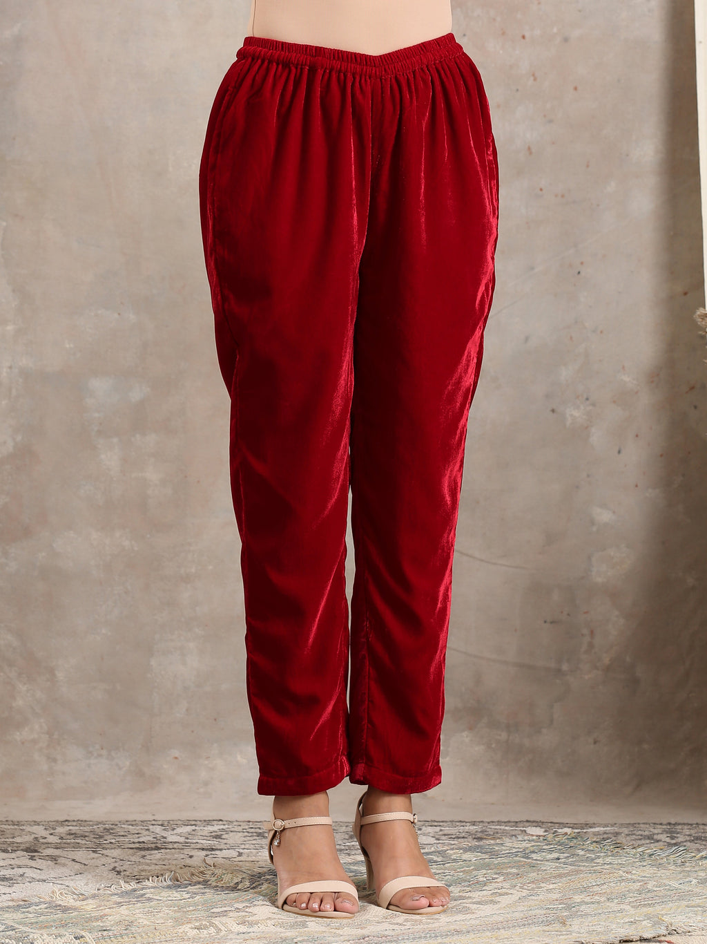 trueBrowns Red Velvet Pant | Grocsy