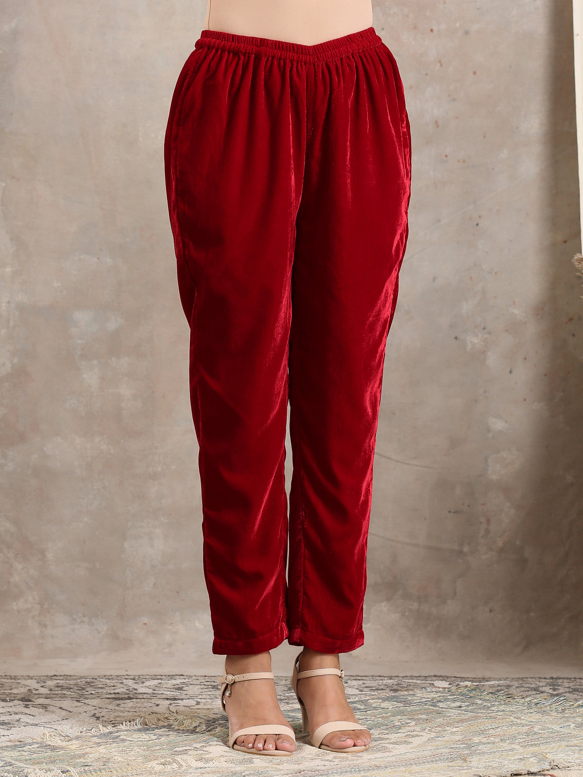 trueBrowns Red Velvet Pant | Grocsy