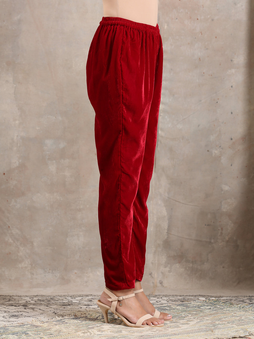 trueBrowns Red Velvet Pant | Grocsy